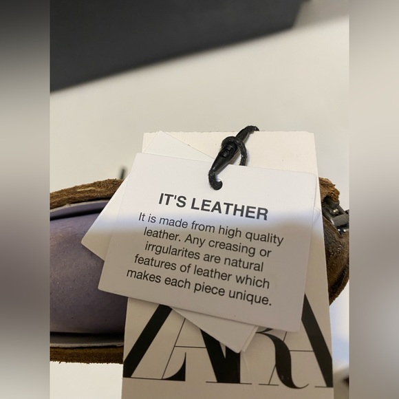 Zara Buckled Cowboy Suede Booties zipper Sz 7.5 - Picture 10 of 13